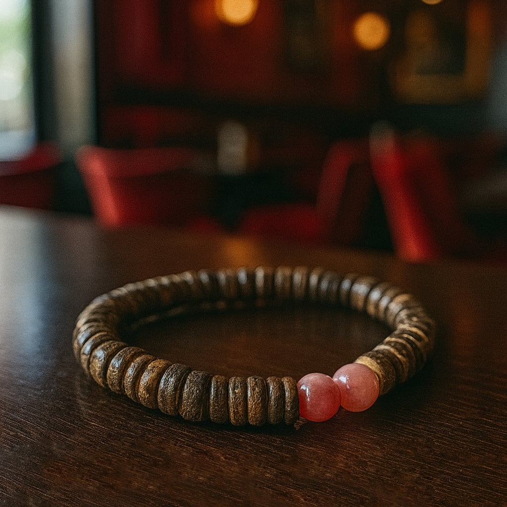 Rose Quartz Bracelet of The Enchanter (+2 Charisma) - Brown Edition