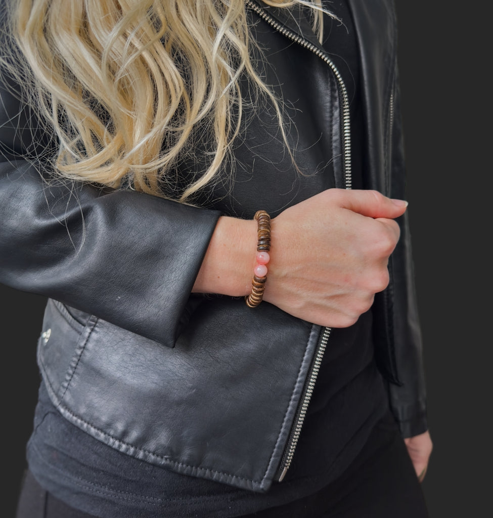 Rose Quartz Bracelet of The Enchanter - Brown Edition