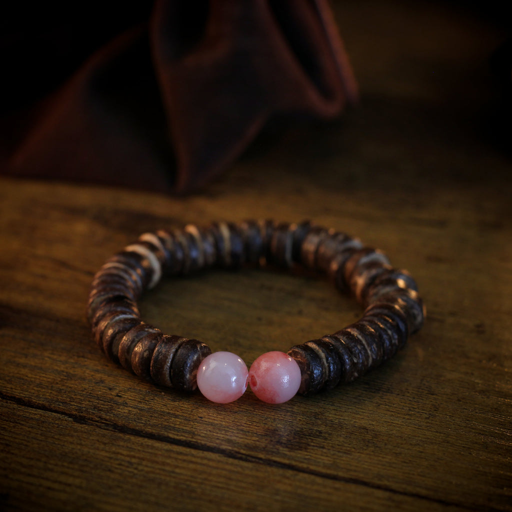 Rose Quartz Bracelet of The Enchanter - Brown Edition