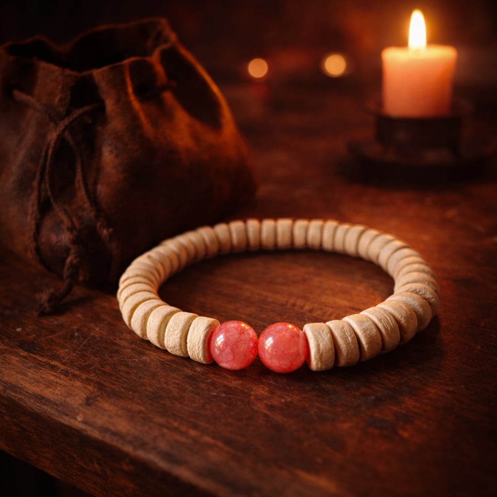 Rose Quartz Bracelet of The Enchanter - White Edition